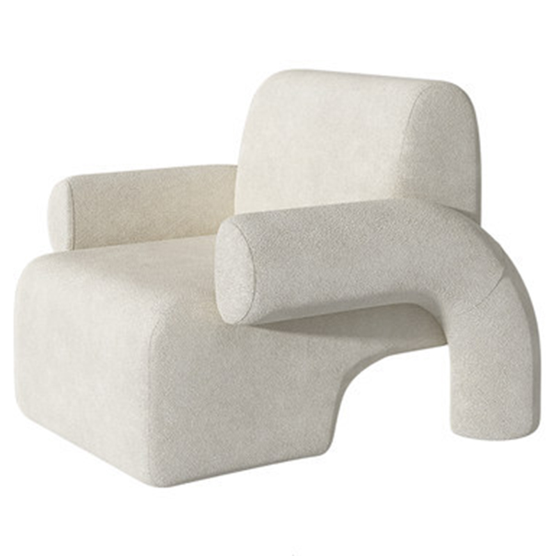 Кресло Odom White Boucle Armchair Белый в Санкт-петербурге | Loft Concept 