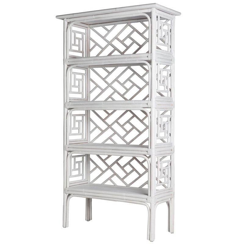 Стеллаж Белый Bamboo Chippendale Etagere White Белый в Санкт-петербурге | Loft Concept 