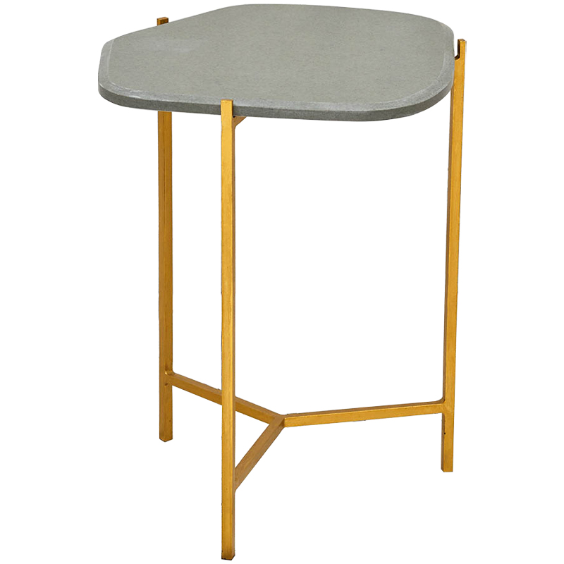 Приставной стол с серой каменной столешницей Tuan Side Table Grey Золотой Серый в Санкт-петербурге | Loft Concept 