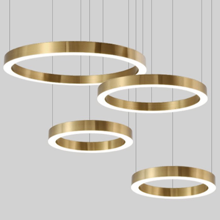 Люстра Light Ring Horizontal  Глянцевое золото Латунь в Санкт-петербурге | Loft Concept 