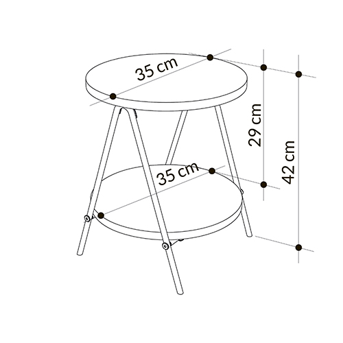 Стол приставной с 2-мя круглыми столешницами цвета антрацит ESSEL SIDE TABLE ANTHRACITE в Санкт-петербурге