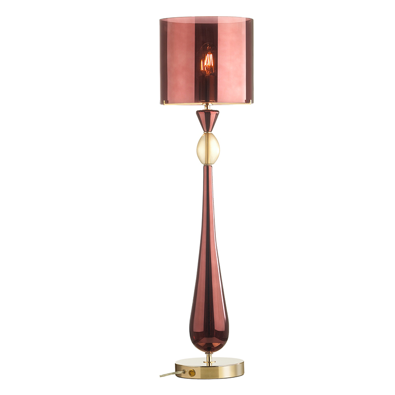 Настольная лампа Roser Burgundy Table Lamp Бургундский красный Золотой в Санкт-петербурге | Loft Concept 