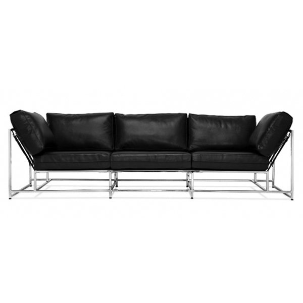 Диван Black Calfskin Sofa Черный в Санкт-петербурге | Loft Concept 