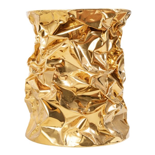 Приставной столик Stool Gold Crumpled Paper  в Санкт-петербурге | Loft Concept 