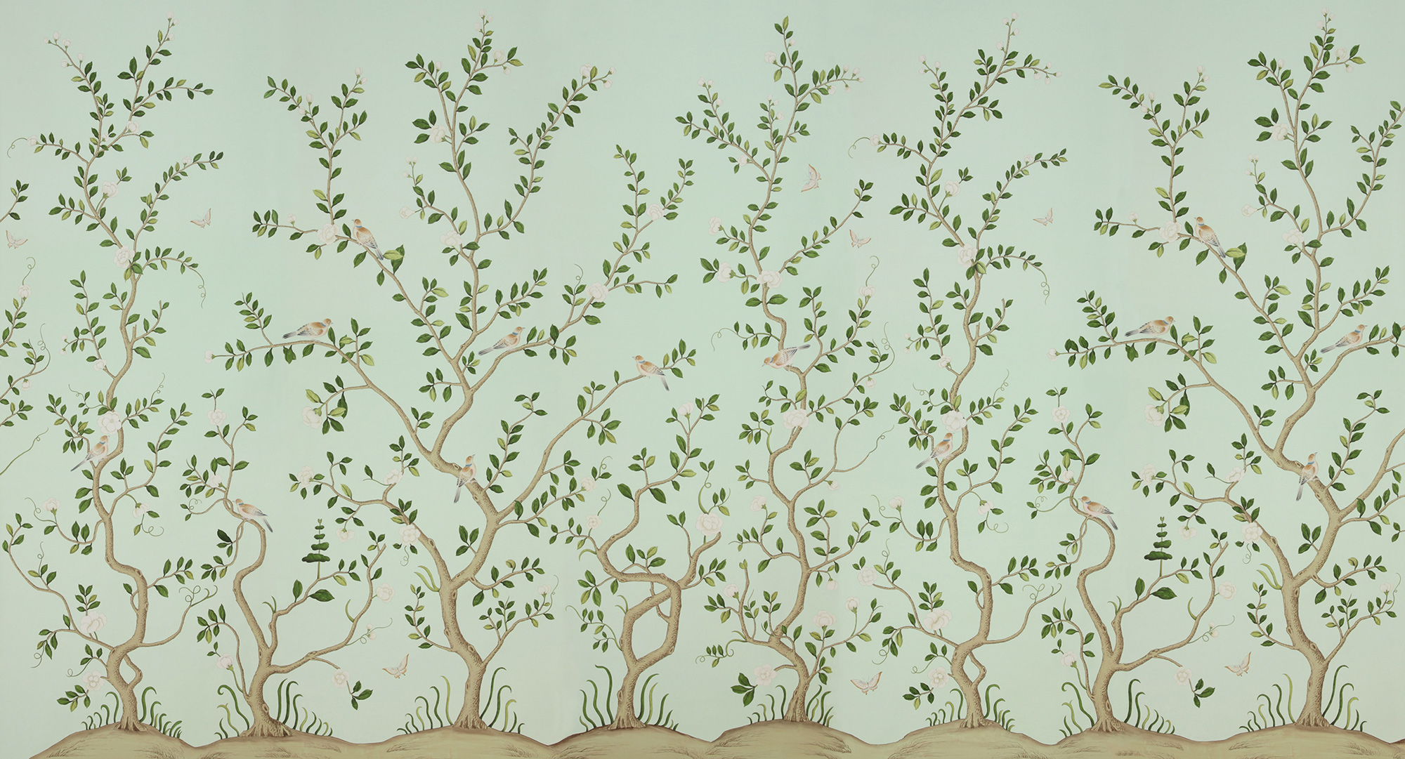 Обои ручная роспись Gustavian Garden Spring on white dyed paper Обои ручная роспись Gustavian Garden Spring on white dyed paper - постер Loft-Concept в Санкт-петербурге