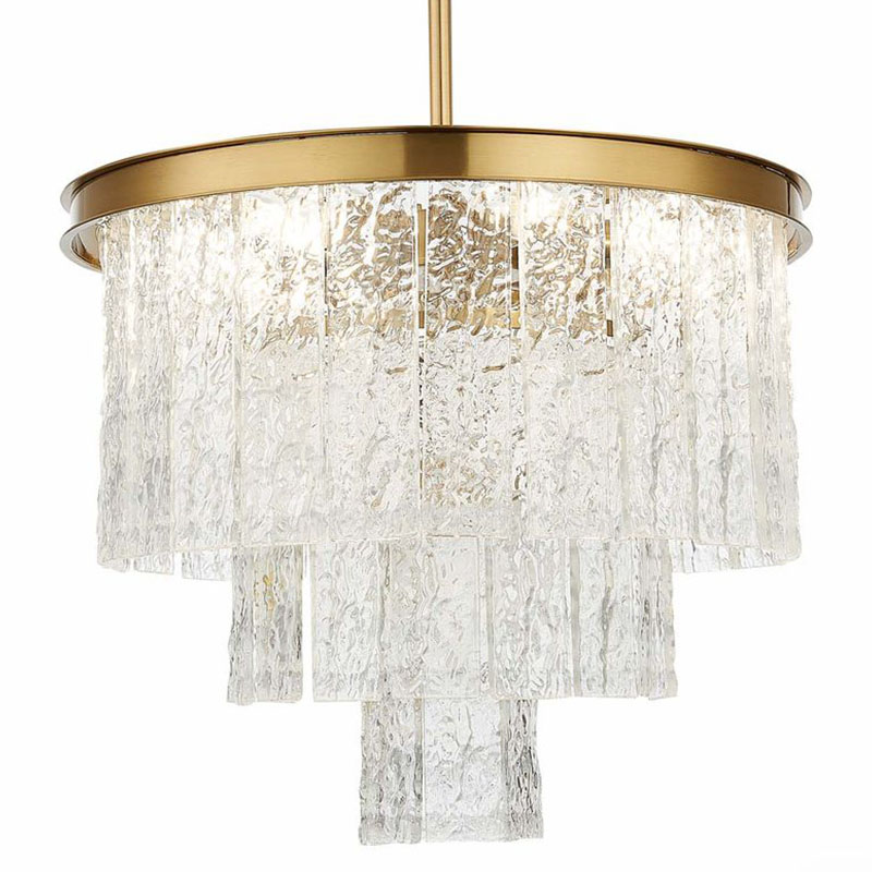 Люстра Renea Textured Glass Chandelier Brass Латунь Прозрачное Стекло в Санкт-петербурге | Loft Concept 