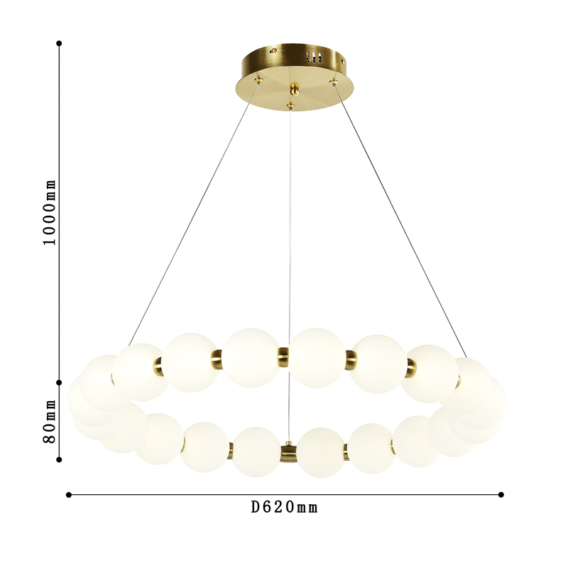 Люстра с плафоном из акриловых шаров PEARLS 62 см в Санкт-петербурге