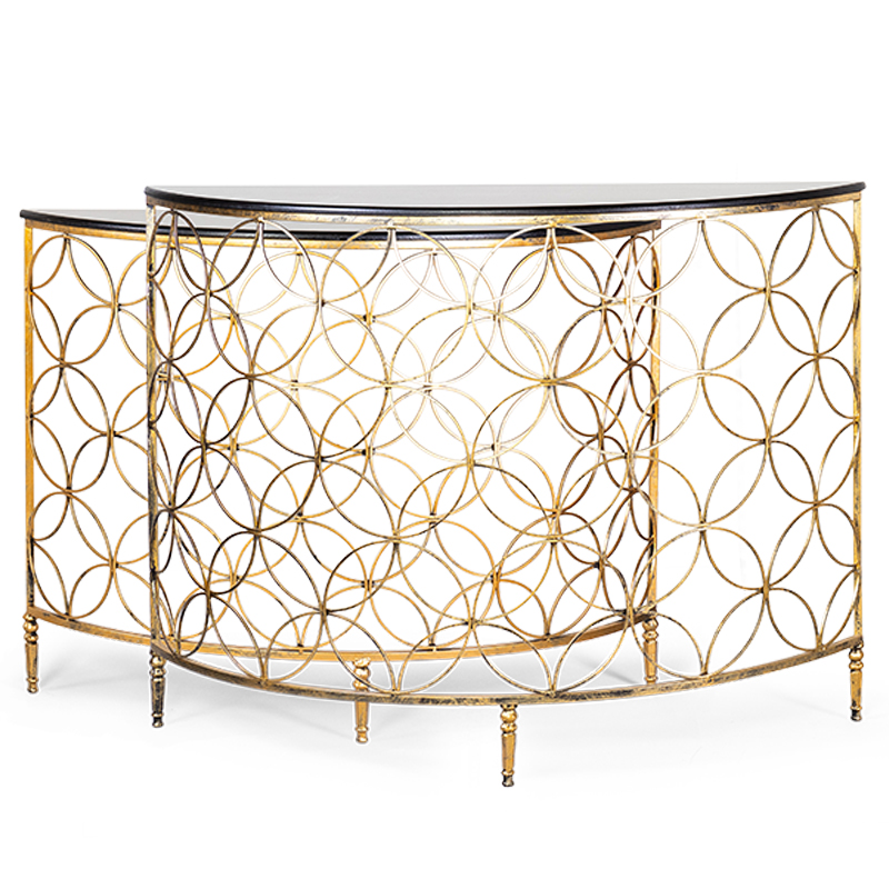 Комплект консолей Gold Lace Console Золотой в Санкт-петербурге | Loft Concept 