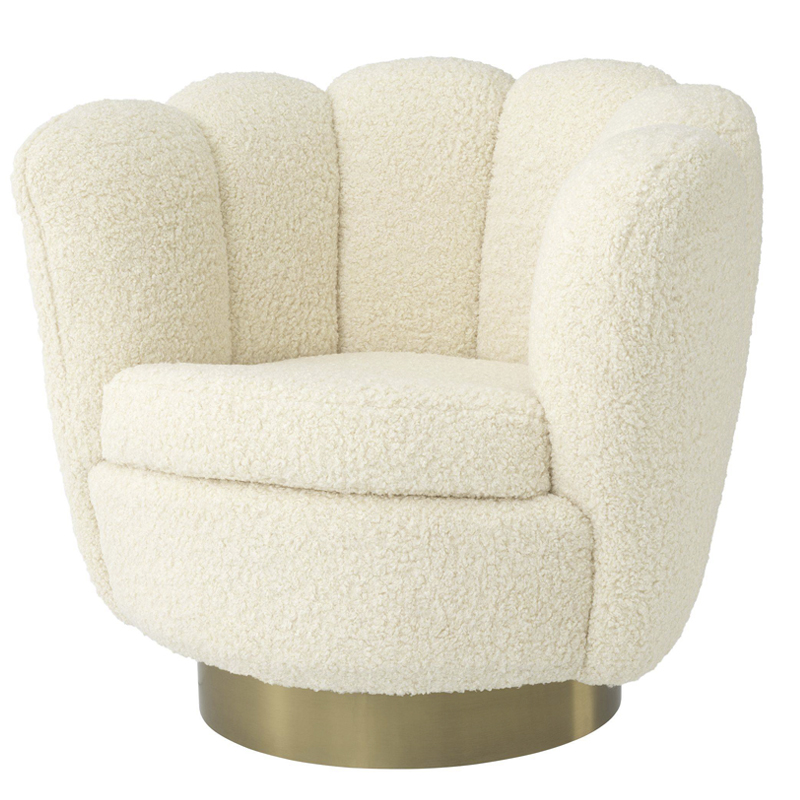 Кресло Eichholtz Swivel Chair Mirage cream Кремовый Матовая латунь в Санкт-петербурге | Loft Concept 