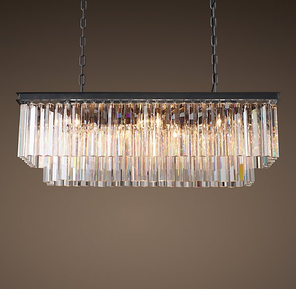 Люстра RH 1920s Odeon Clear Glass Fringe Black iron 90 Черный в Санкт-петербурге | Loft Concept 