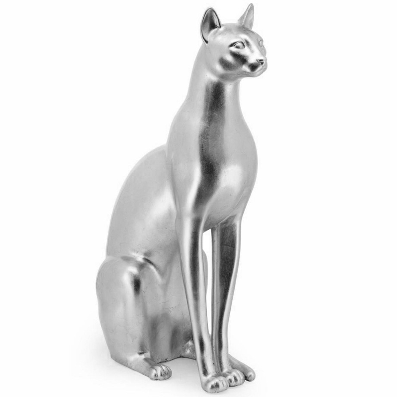 Статуэтка Abhika Egyptian Cat Silver Серебряный в Санкт-петербурге | Loft Concept 