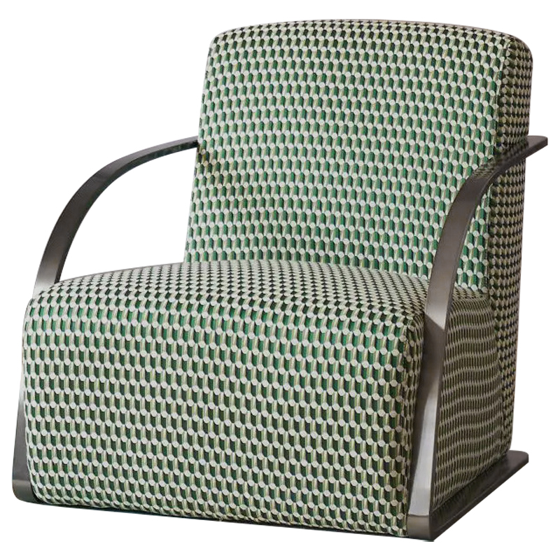 Кресло Esme Green Pattern Armchair Зеленый Темный хром в Санкт-петербурге | Loft Concept 