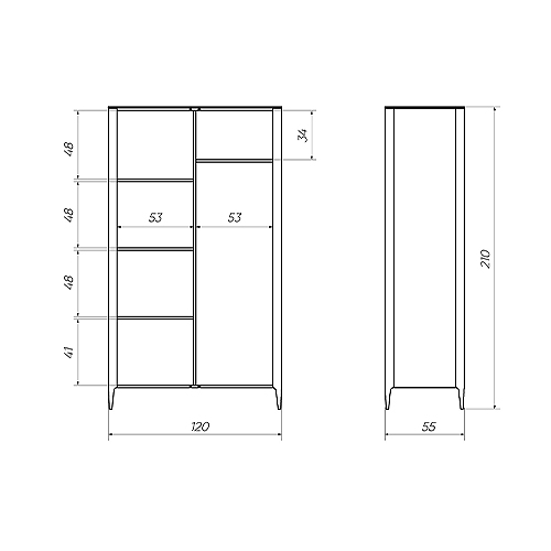 Шкаф двухстворчатый молочного цвета Type в Санкт-петербурге