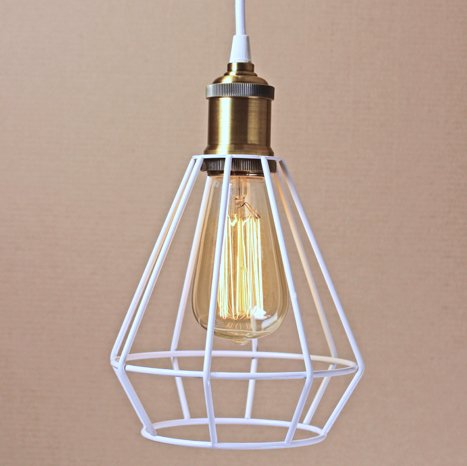 Подвесной светильник Wire Cage Pendant Punch White Белый в Санкт-петербурге | Loft Concept 