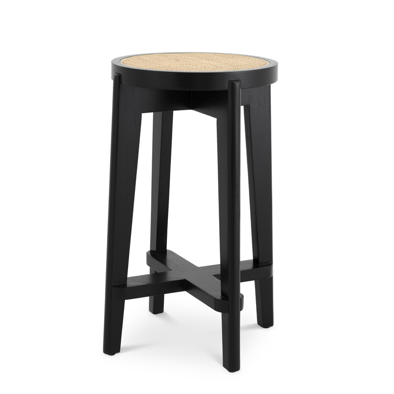 Полубарный стул Eichholtz Counter Stool Dareau black Бежевый Черный в Санкт-петербурге | Loft Concept 