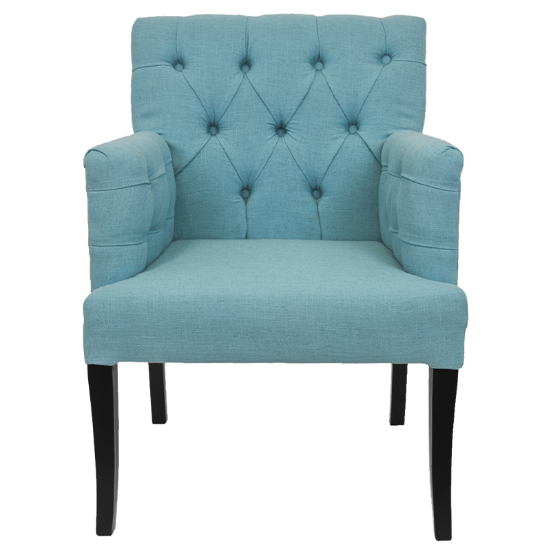 Кресло Addison Chic Armchair blue flax Бирюзовый Черный в Санкт-петербурге | Loft Concept 