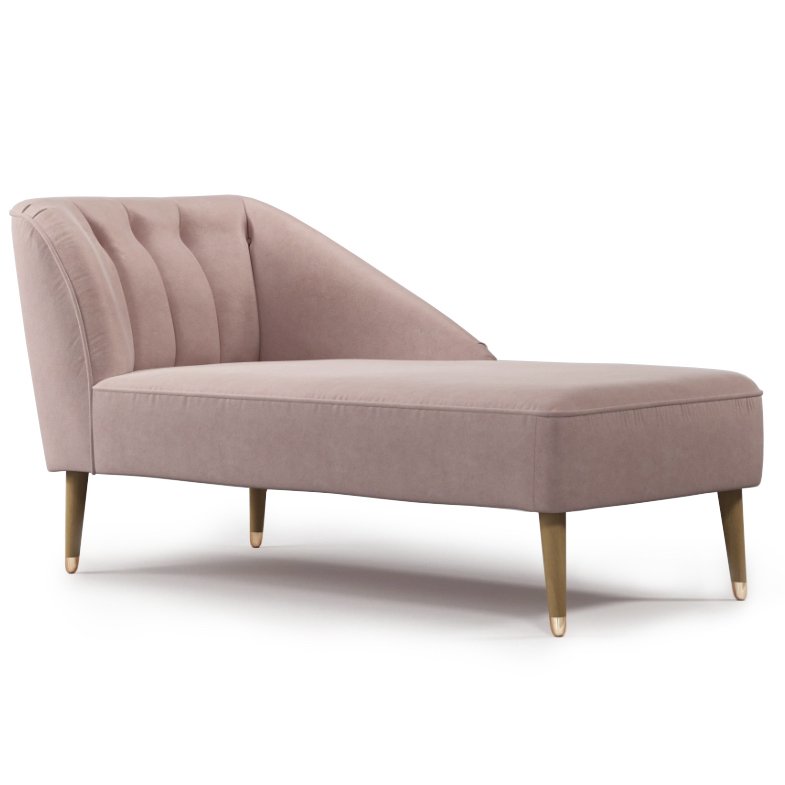 Кушетка Chaise Longue, Pink Cotton Velvet Розовый пастельный в Санкт-петербурге | Loft Concept 