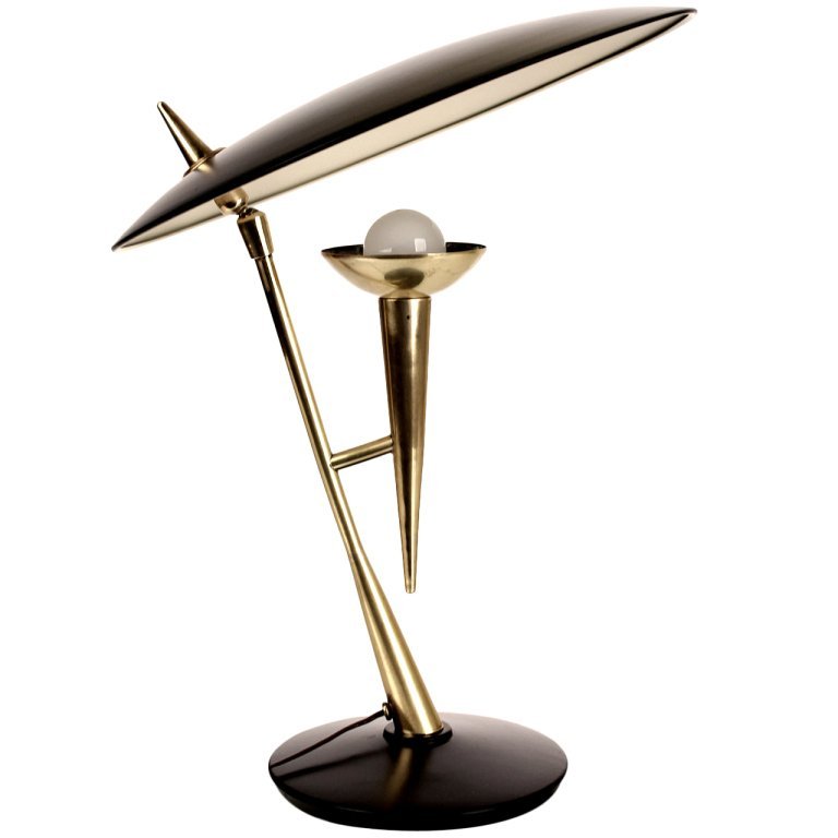 Настольная лампа Stilnovo Desk / Table Lamp Brass Gold Black Черный Латунь в Санкт-петербурге | Loft Concept 