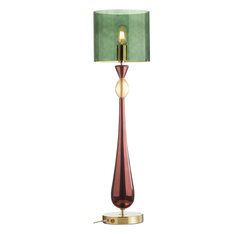 Настольная лампа Roser Green Burgundy Table Lamp Бургундский красный Золотой Зеленый в Санкт-петербурге | Loft Concept 