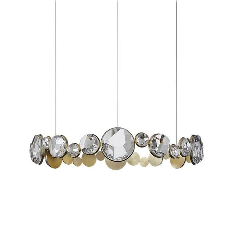 Люстра RING horizontal chandelier with crystals Прозрачный Латунь в Санкт-петербурге | Loft Concept 