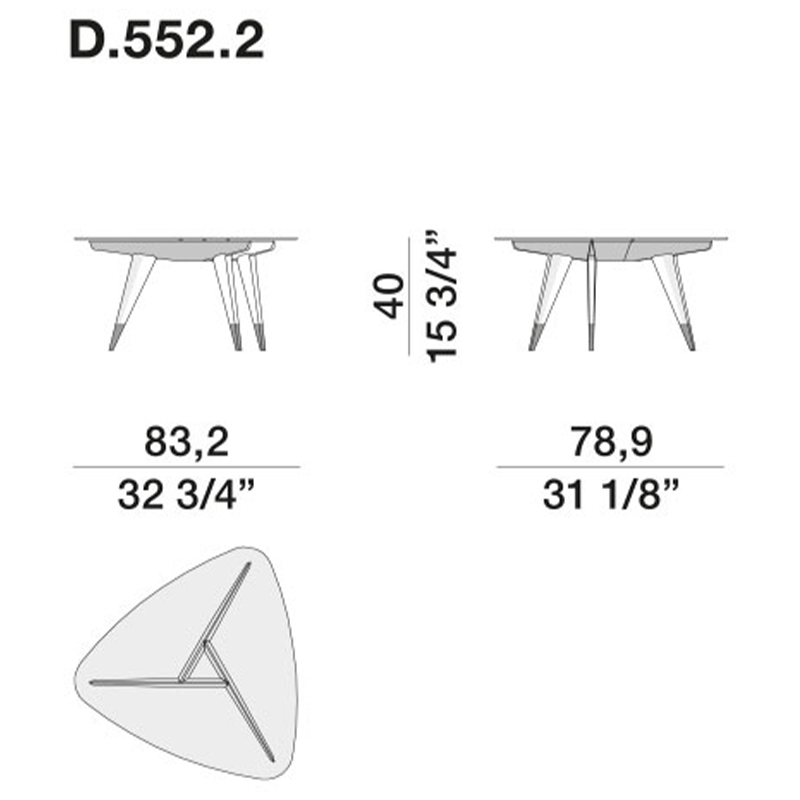 Дизайнерский кофейный стол со стеклянной столешницей Gio Ponti D.552.2 Coffee Table в Санкт-петербурге