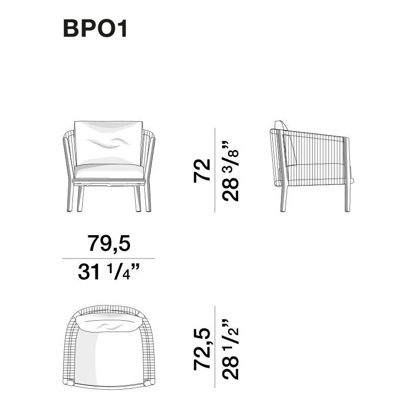 Дизайнерское уличное кресло из массива дерева с веревочной спинкой BOBOLI Armchair в Санкт-петербурге