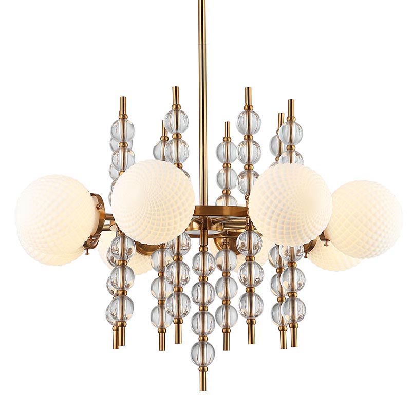 Люстра Addelyn Chandelier 8 lamp Белый Латунь в Санкт-петербурге | Loft Concept 