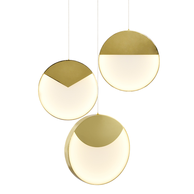 Подвесной светильник MM Lampadari Moonlight Suspension Lamp 3 Золотой Белый в Санкт-петербурге | Loft Concept 