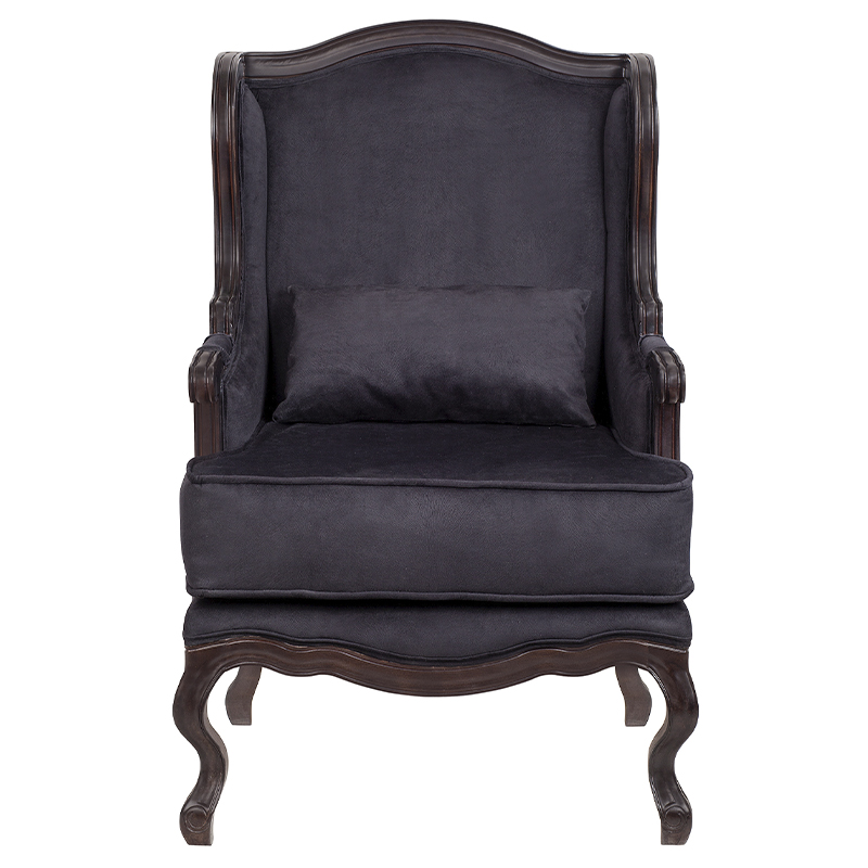 Кресло George Grand Armchair black velour Черный Коричневый в Санкт-петербурге | Loft Concept 