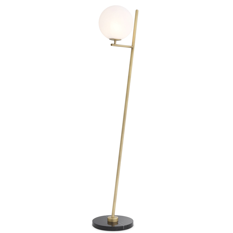 Торшер Eichholtz Floor Lamp Flynn Brass Латунь Античная полированная Белый Черный Мрамор Nero в Санкт-петербурге | Loft Concept 