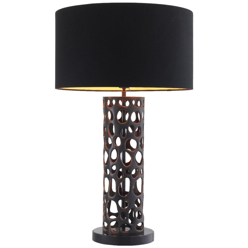 Настольная лампа Eichholtz Table Lamp Dix Bronze Черный Темная бронза Черный Мрамор Nero Золотой в Санкт-петербурге | Loft Concept 