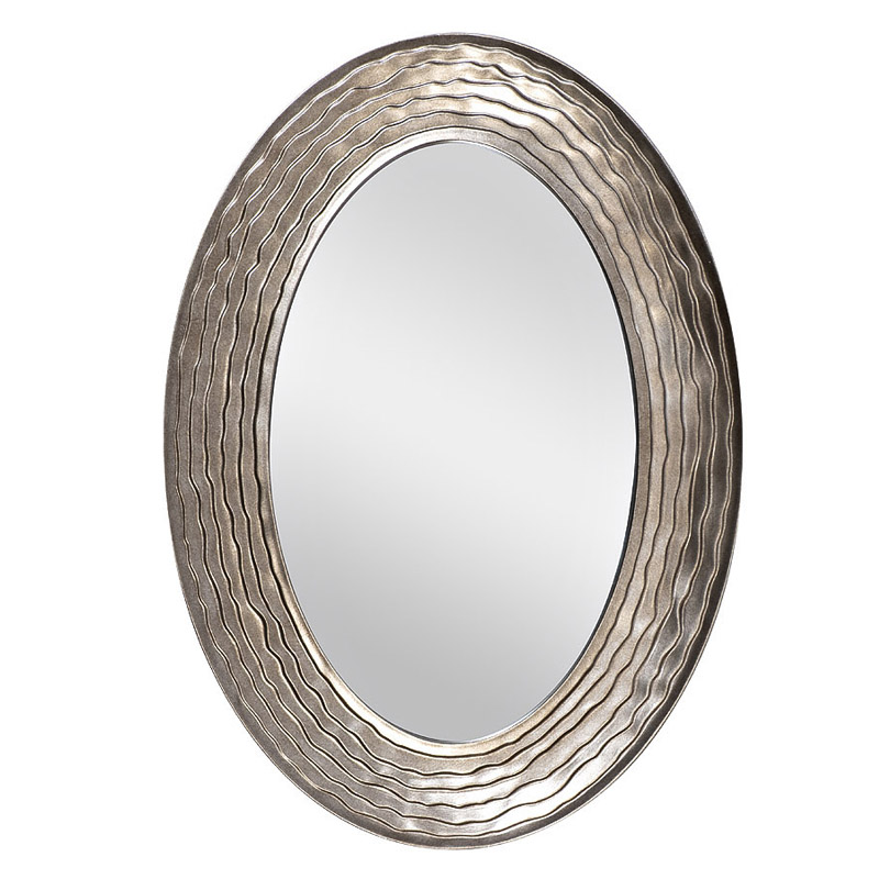 Зеркало Waves Dark Silver Oval Mirror  в Санкт-петербурге | Loft Concept 