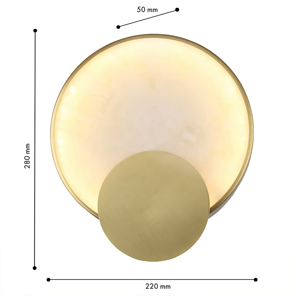 Бра в форме диска из бежевого алебастра Cryptocrystalline Stone в Санкт-петербурге