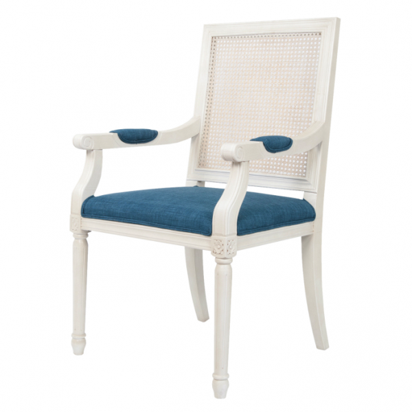 Стул French chairs Provence Garden White ArmChair Белый Темно-синий в Санкт-петербурге | Loft Concept 