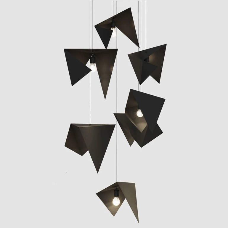 Люстра Chandelier BIRD 7 black LGH0731 Черный матовый в Санкт-петербурге | Loft Concept 