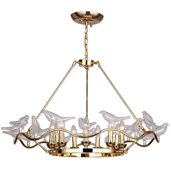 Люстра Dove Chandelier Glass Bird 9 Золотой в Санкт-петербурге | Loft Concept 