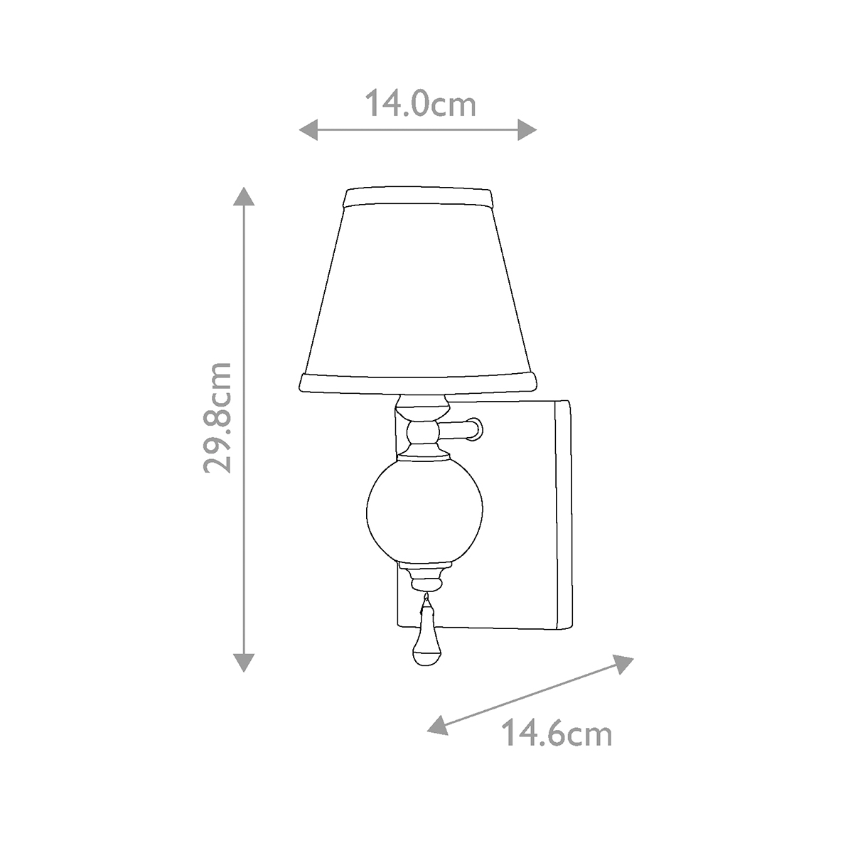 Бра со стеклянным шарообразным декором с пузырьками и бежевым абажуром Feiss в Санкт-петербурге