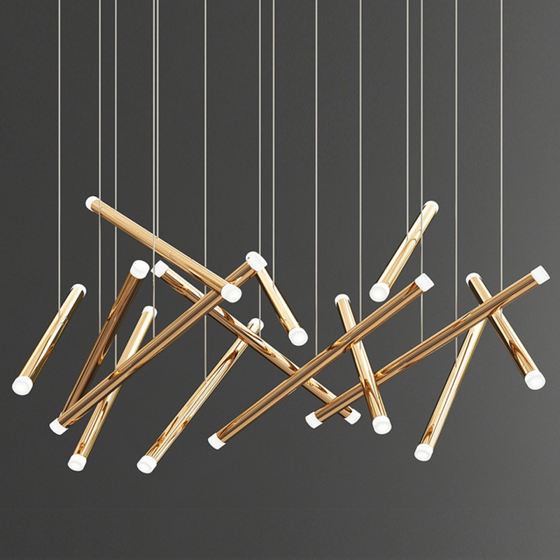 Люстра Dutti D0068 LED Chandelier Modern 14 Глянцевое золото в Санкт-петербурге | Loft Concept 