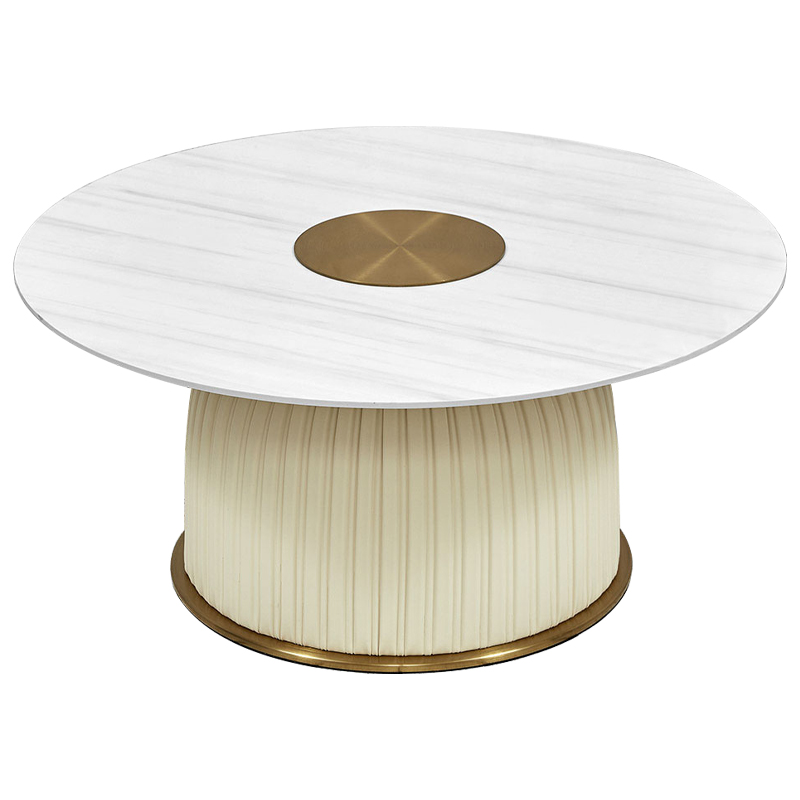 Кофейный стол Orlaith White Gold Round Table Белый ivory ( слоновая кость ) Золотой в Санкт-петербурге | Loft Concept 