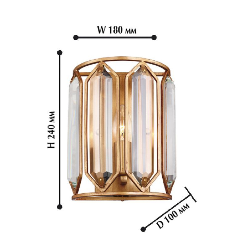 Бра с золотисто-коричневым каркасом CRYSTAL LIGHT в Санкт-петербурге