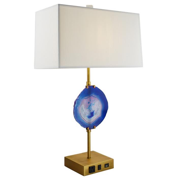 Настольная лампа Blue Agate Table Lamp Латунь Сапфирово-синий в Санкт-петербурге | Loft Concept 