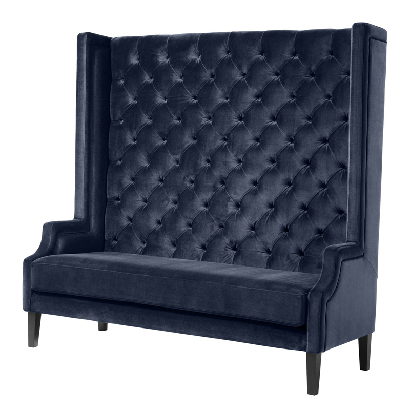 Диван Eichholtz Sofa Spectator midnight blue Синий Черный в Санкт-петербурге | Loft Concept 