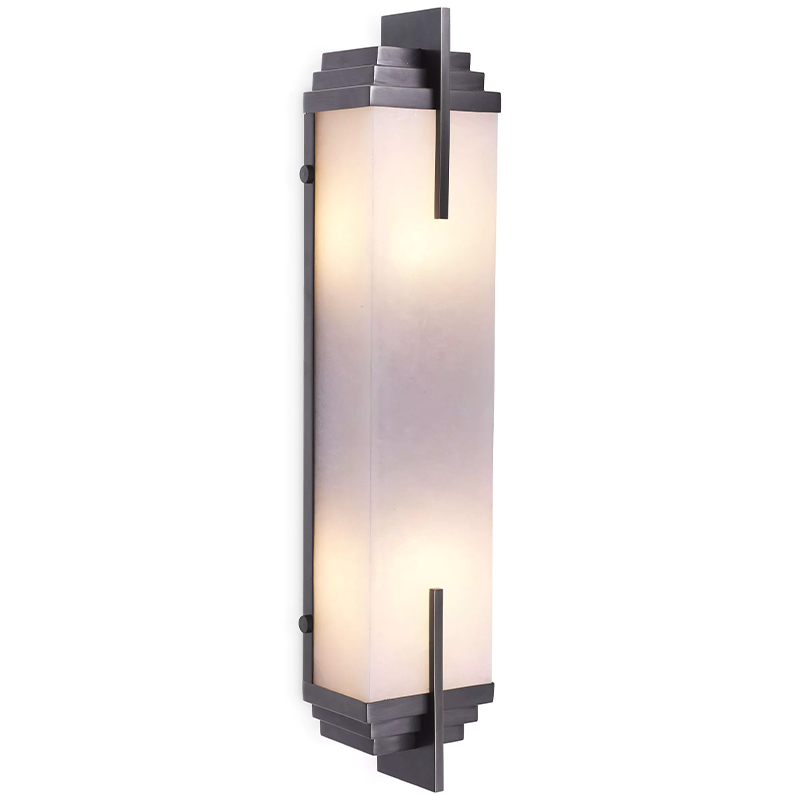 Бра Eichholtz Wall Lamp Harman Bronze Темная бронза Белое матовое стекло в Санкт-петербурге | Loft Concept 