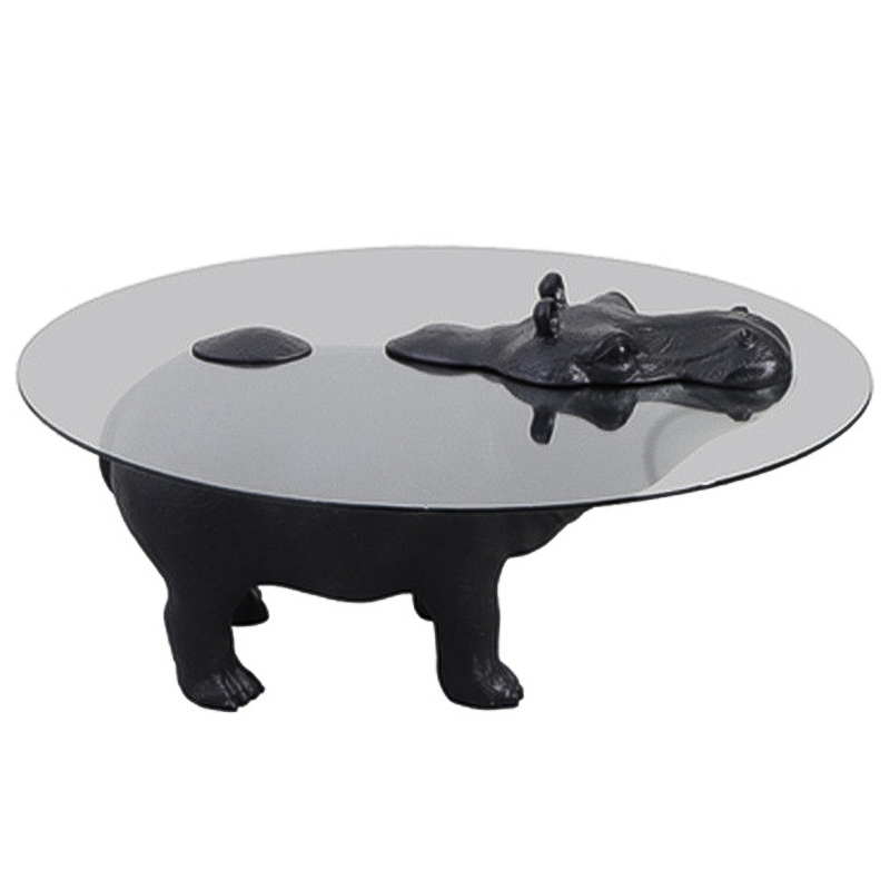 Кофейный Стол Бегемот Hippo Stands Coffee Table Черный Прозрачное Стекло в Санкт-петербурге | Loft Concept 