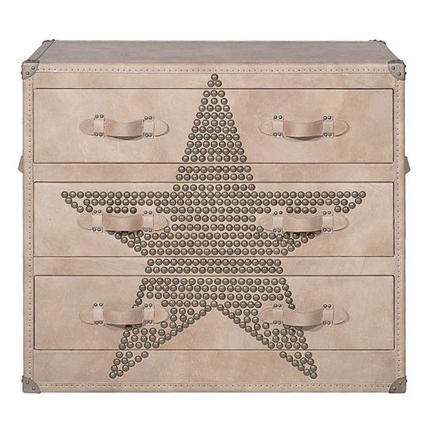 Комод Andrew Martin Howard STAR Studded Parchment Chest of Drawers Бежевый в Санкт-петербурге | Loft Concept 