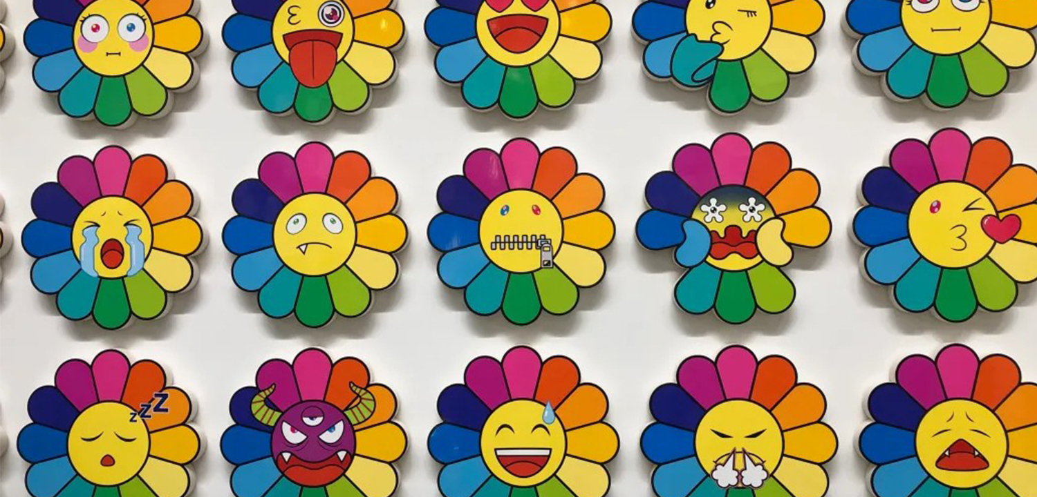 Арт-объекты на стену веселые цветы Takashi Murakami flower - фото