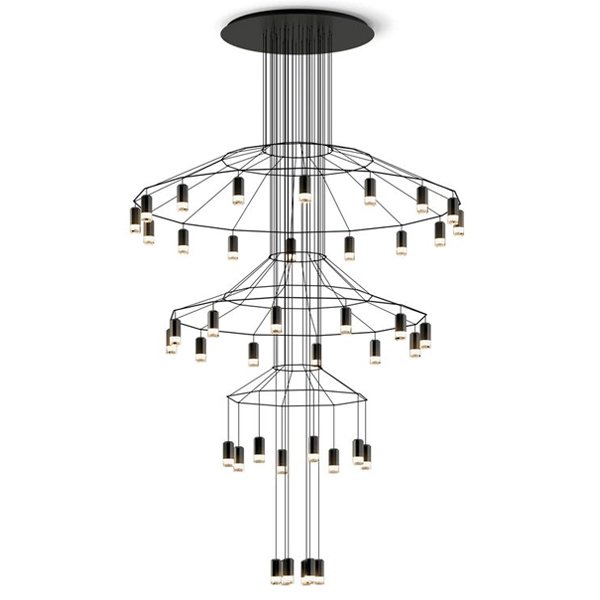 Люстра Vibia Wireflow Chandelier 0378 LED Suspension 42 lamp Черный в Санкт-петербурге | Loft Concept 