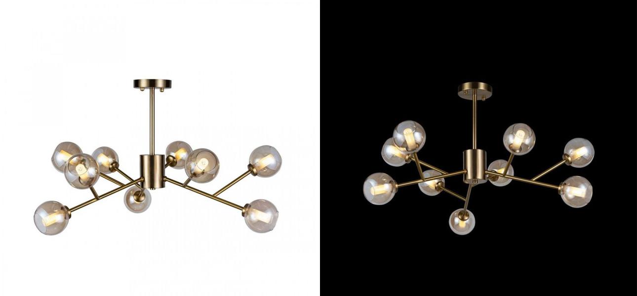 Люстра RH Boule De Cristal amber 9 - фото №1