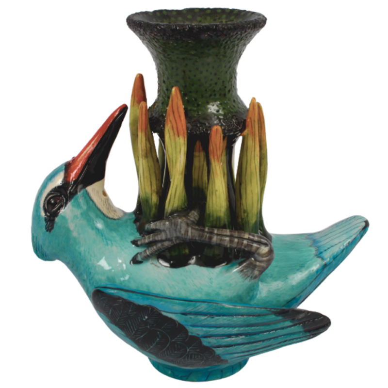 Ваза Голубая Птичка Woodland Kingfisher Vase Синий в Санкт-петербурге | Loft Concept 