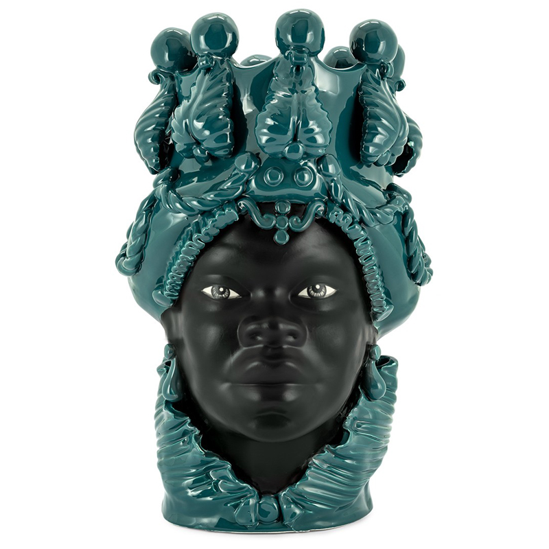 Ваза VASE MORO BIG LADY SIMPLY MAT dark turquoise Черный Бирюзовый в Санкт-петербурге | Loft Concept 